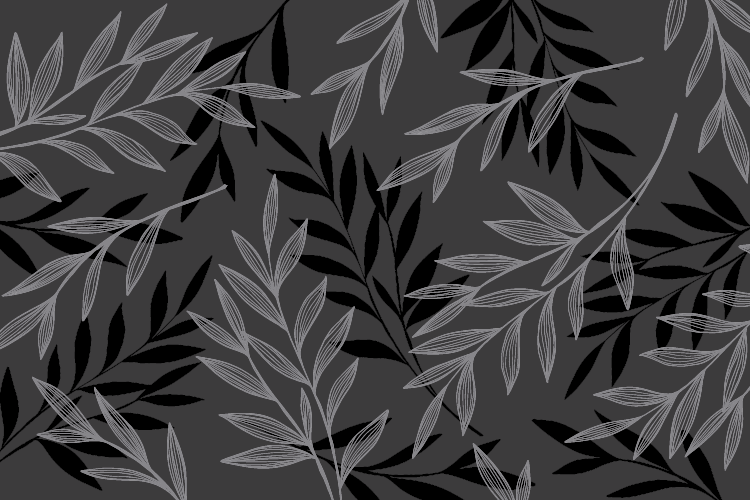 Yapraklı siluet çiçekler ve bitkiler pvc halı - TenStickers