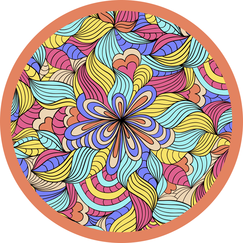 Psychedelic orman mandala halısı - TenStickers