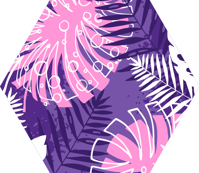 Mor orman yaprağı doğa vinil halı - TenStickers