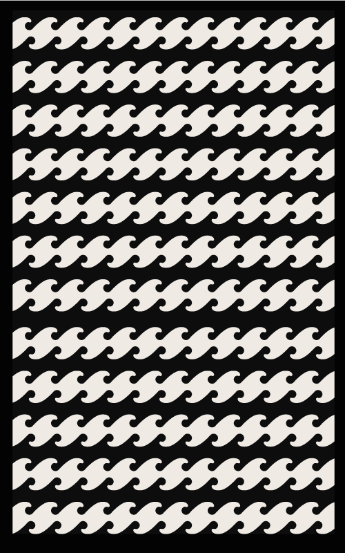 Sıradışı şekil siyah beyaz vinil modern halı - TenStickers