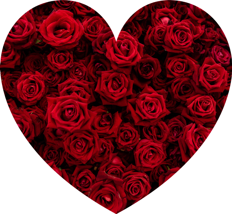Gül çiçek vinil halı ile dolu kalp - TenStickers
