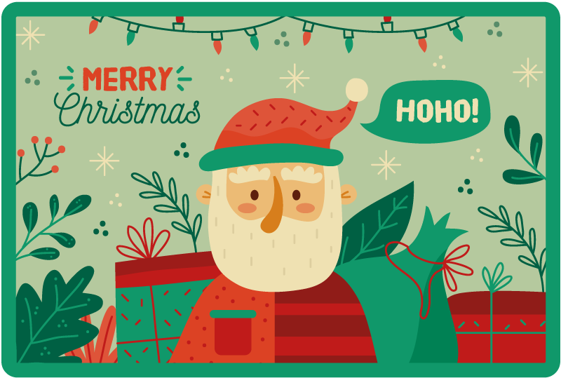 Karikatür noel baba noel vinil halı - TenStickers