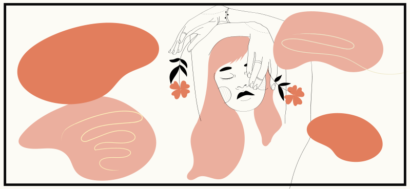 Soyut yüz sanatı minimalist pvc halı - TenStickers