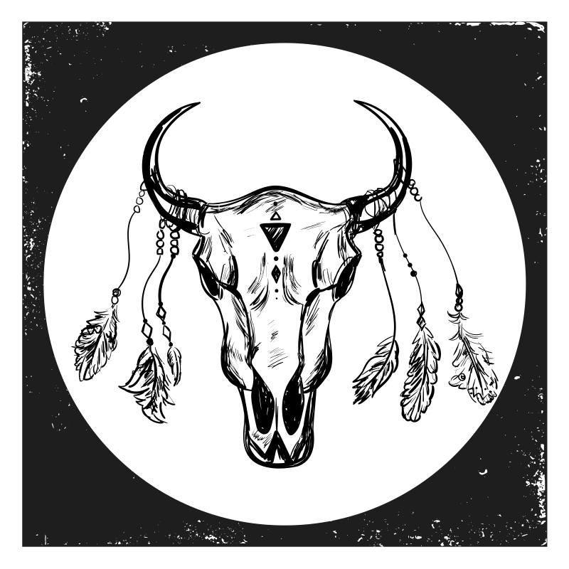 Bohem kafatası Hayvan pvc halı - TenStickers