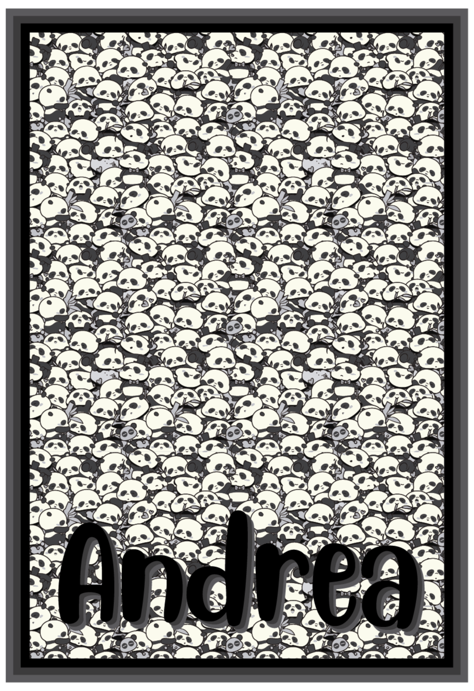 Kişiselleştirilmiş pandalar isimlerle pvc halı - TenStickers