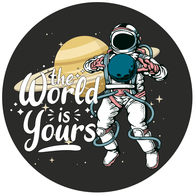 Astronot keşfi gençler pvc halı - TenStickers