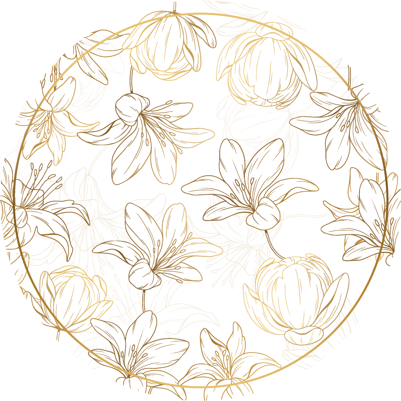 Altın çiçekler çiçek halı - TenStickers