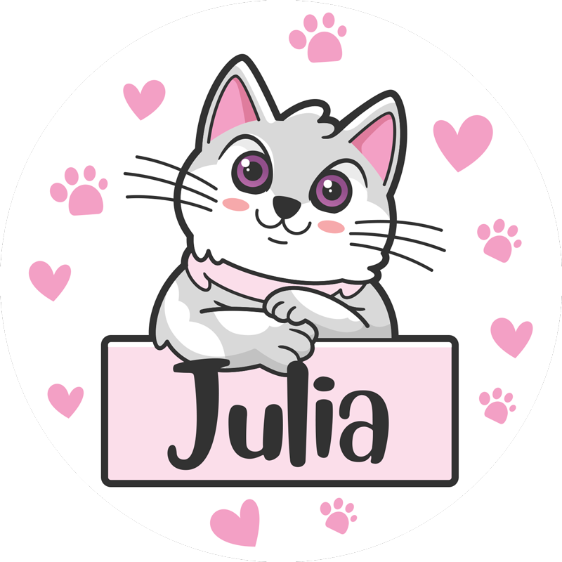 Kedi ile özelleştirilebilir çocuk halı - TenStickers