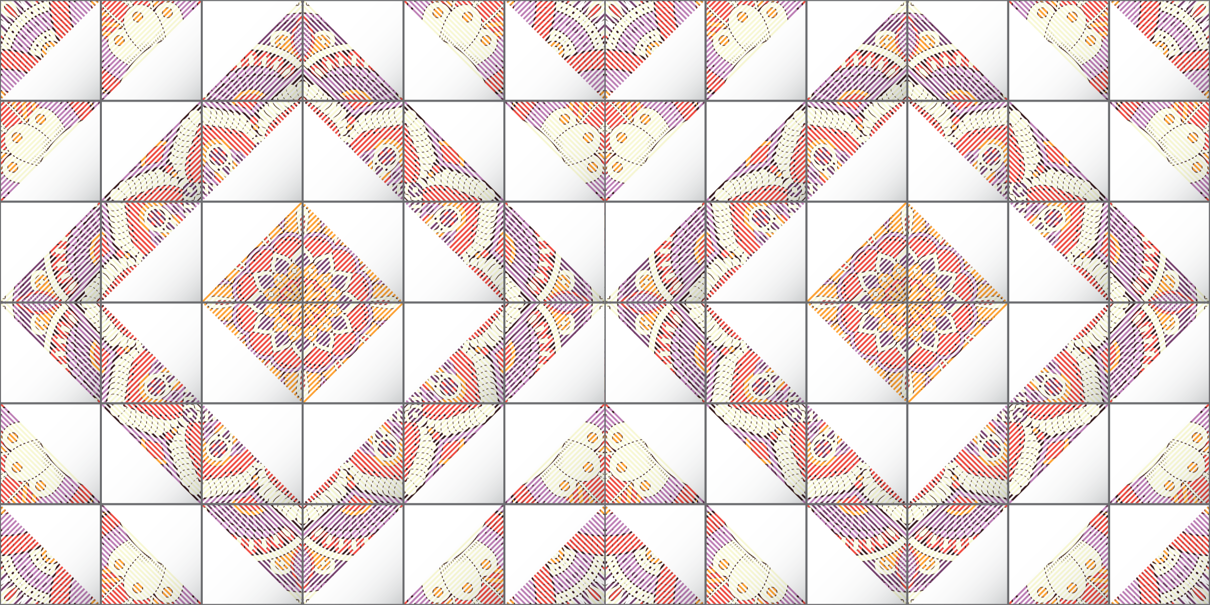 Mandala mozaiği fayans efekti pvc halı - TenStickers