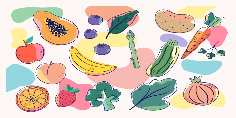 Renkli meyveler. Mutfak yer karoları - TenStickers