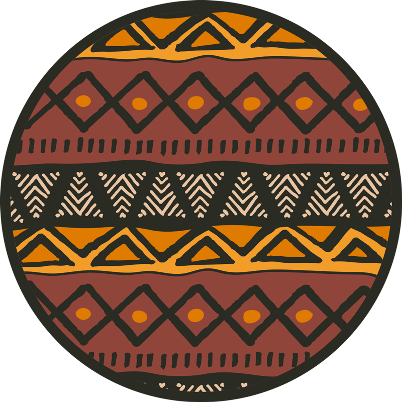 Dairesel afrika desen geometrik kilim - TenStickers