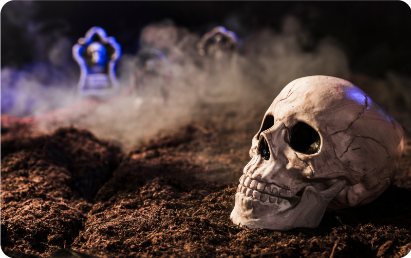 ürkütücü kafatası cadılar bayramı pvc halı - TenStickers