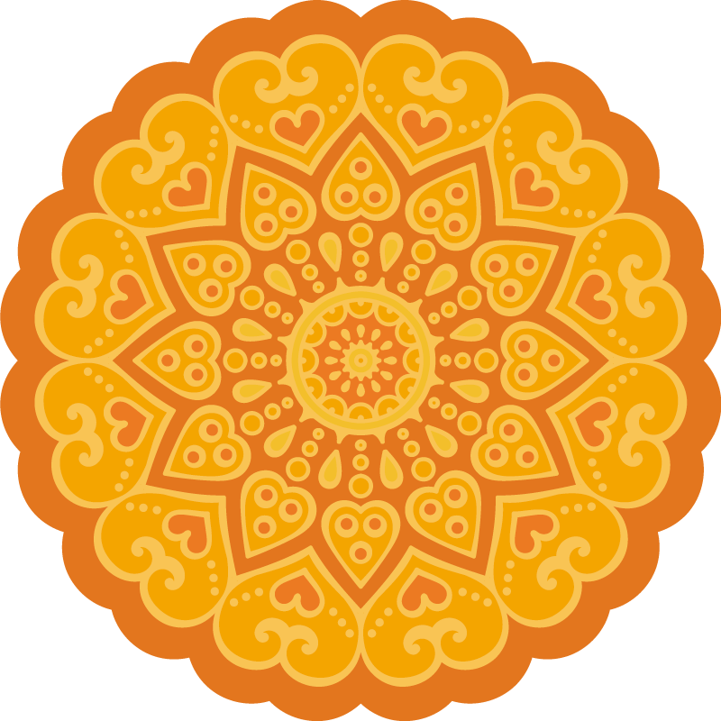 Turuncu mandala vinil halı - TenStickers