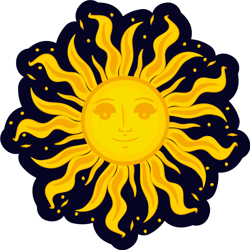 Boho sun etnik vinil halı - TenStickers