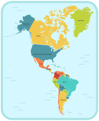 Ortada amerika dünya haritası halı - TenStickers