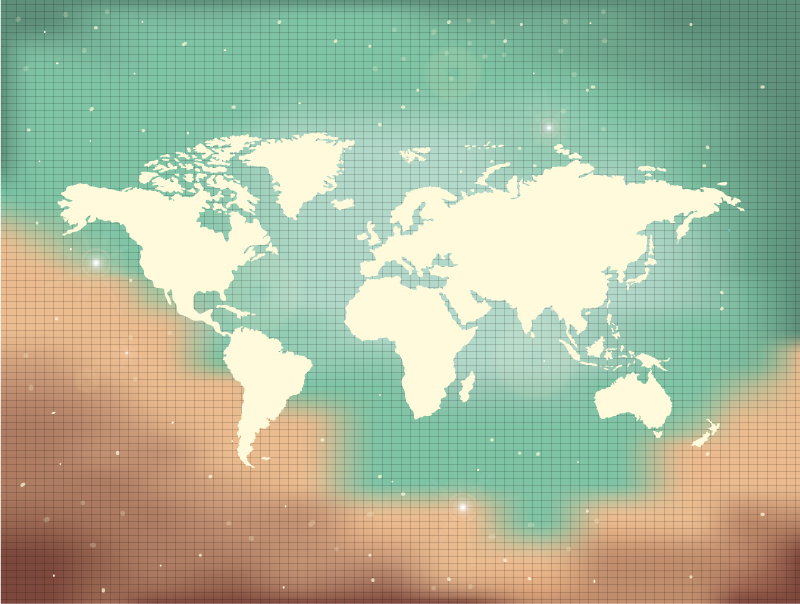 Renkli siyasi harita dünya haritası halı - TenStickers