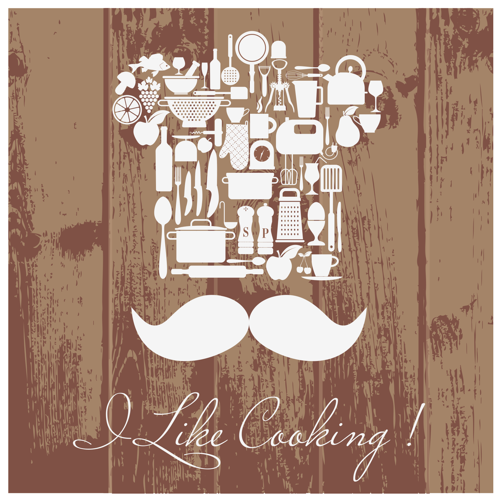 Mutfak coşku amblemi cümleleri ile pvc halı - TenStickers