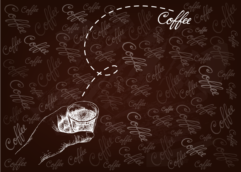 Kahve mutfak yer karoları - TenStickers