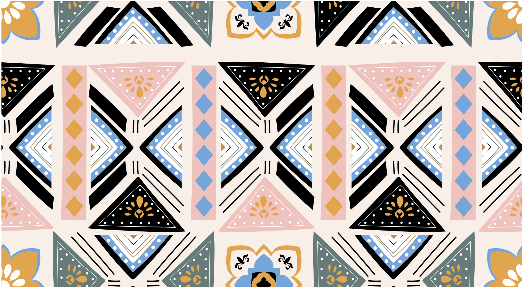 Geometrik desenli goblen geometrik pvc halı - TenStickers