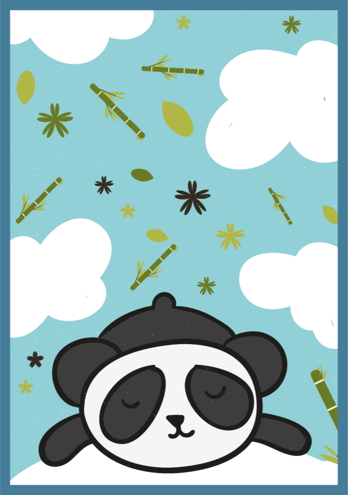 Sevimli panda ve hayvan kilim bırakır - TenStickers