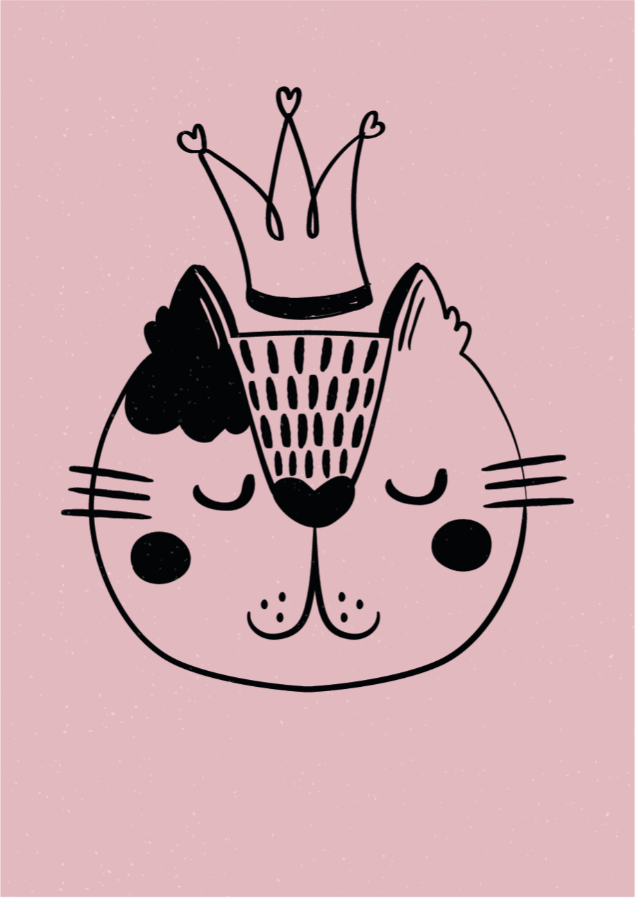 Güzel prenses kedi hayvan kilim - TenStickers