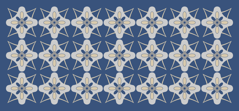 çiçek kiremit kompozisyonu fayans efekti pvc halı - TenStickers