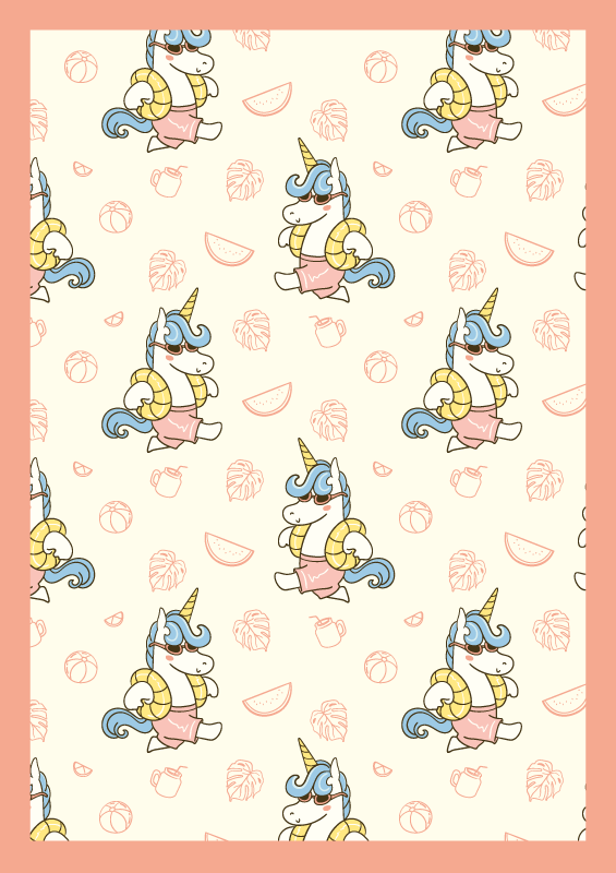 Güneş gözlüğü hayvan kilim ile serin tek boynuzlu at - TenStickers