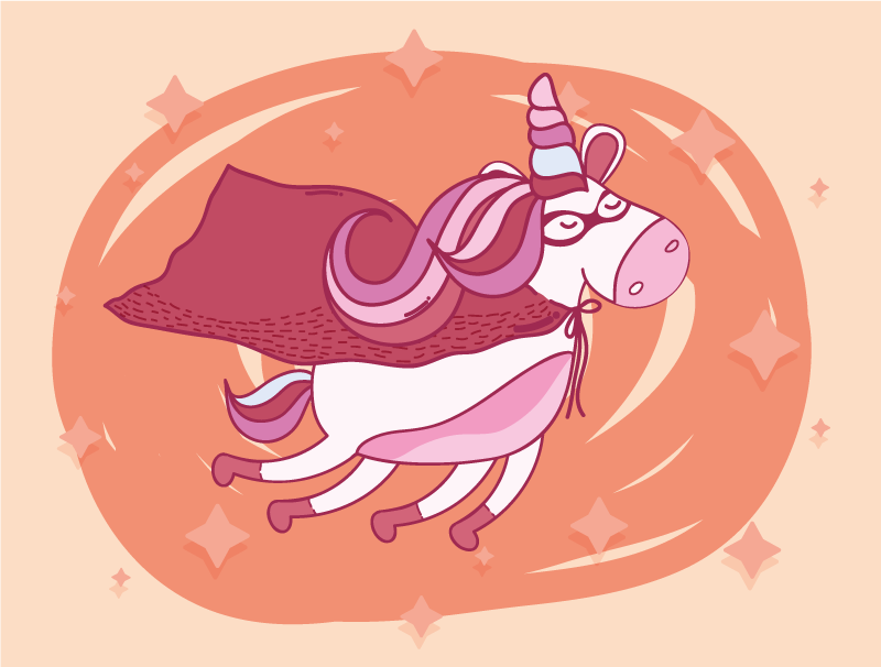 Süper kahraman tek boynuzlu at bebek pvc halı - TenStickers