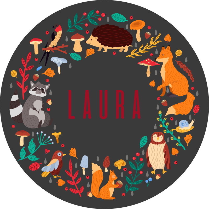 Kişiselleştirilmiş ormanlık alan bebek pvc halı - TenStickers