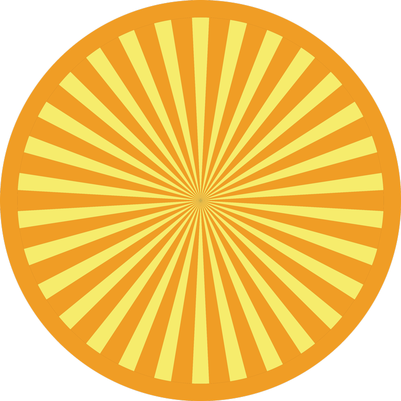 Turuncu geometrik halı ile soyut gün batımı - TenStickers