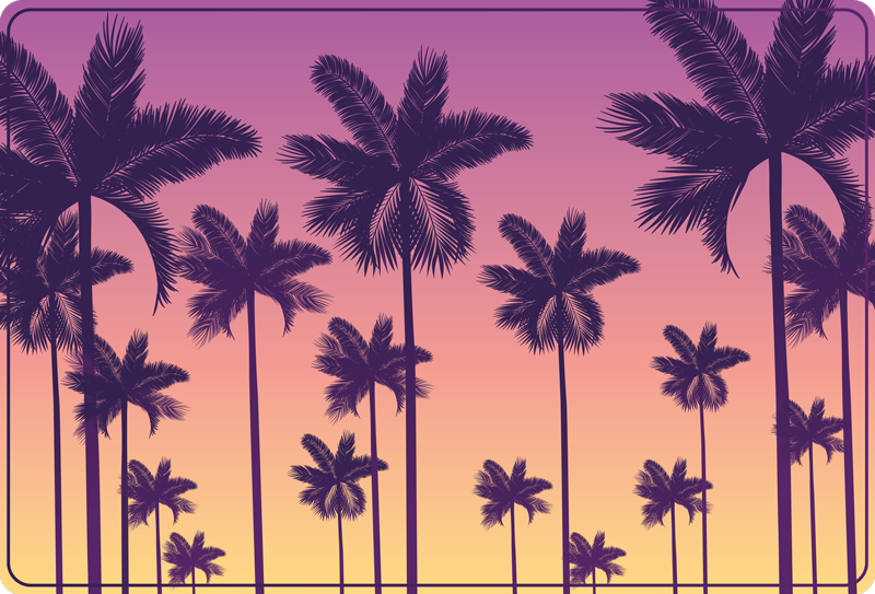 Tropikal gün batımı silueti doğa pvc halı - TenStickers