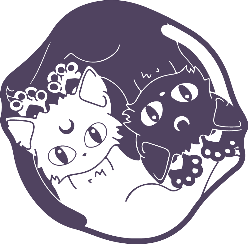 Anime kedi yin yang vinil kilim - TenStickers