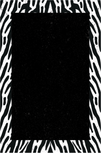 Zebra siyah koşucu hayvan desenli halı - TenStickers