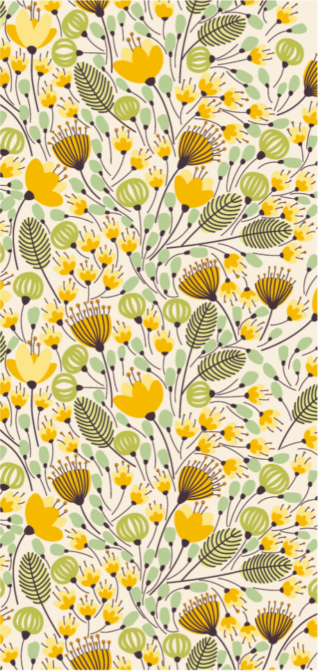 Sarı çiçek dantel çiçekli vinil halı - TenStickers