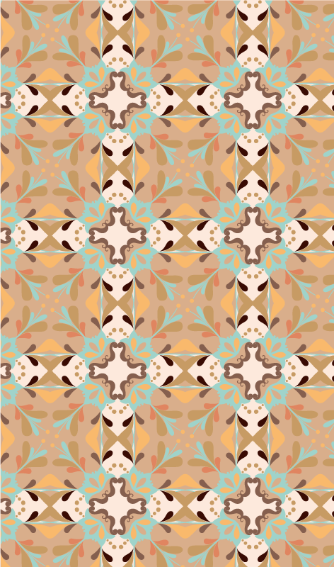 Klasik fayans vinil halı - TenStickers