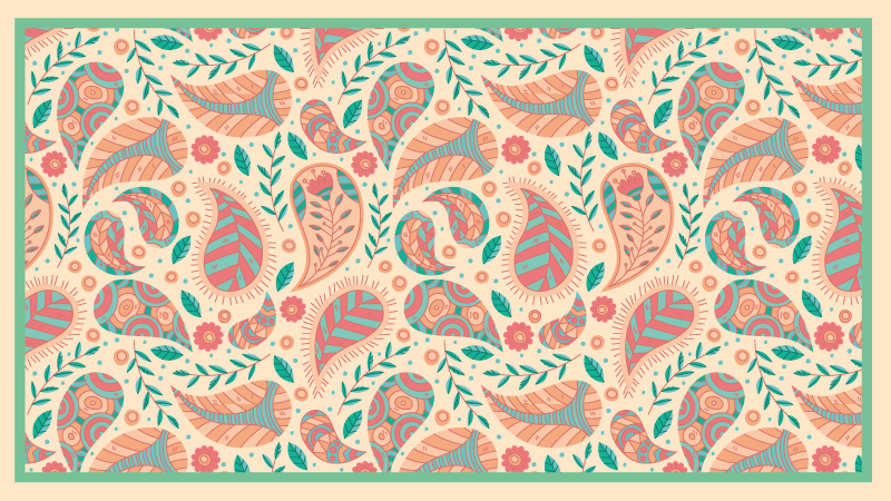 Dikdörtgen persa yeşil etnik halı - TenStickers