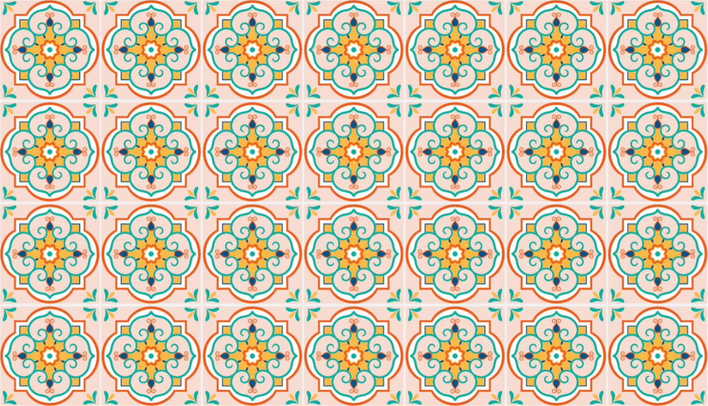 Mozaik desenli motif fayans efekti pvc halı - TenStickers