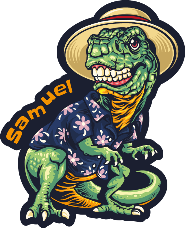 Dinozor tatil kıyafetleri isimlerle pvc halı - TenStickers