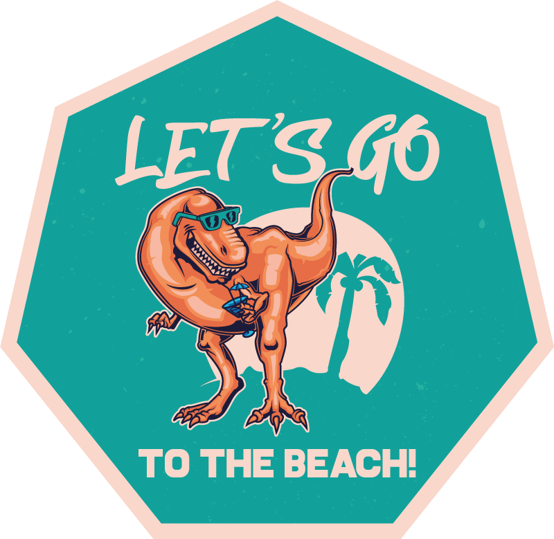 Plaj dinozor eğlencesi Hayvan pvc halı - TenStickers