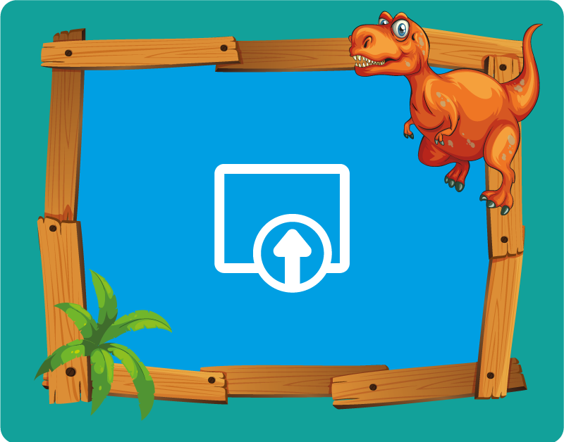 Ahşap çerçeveli dinozorlar çocuklar vinil kilim - TenStickers