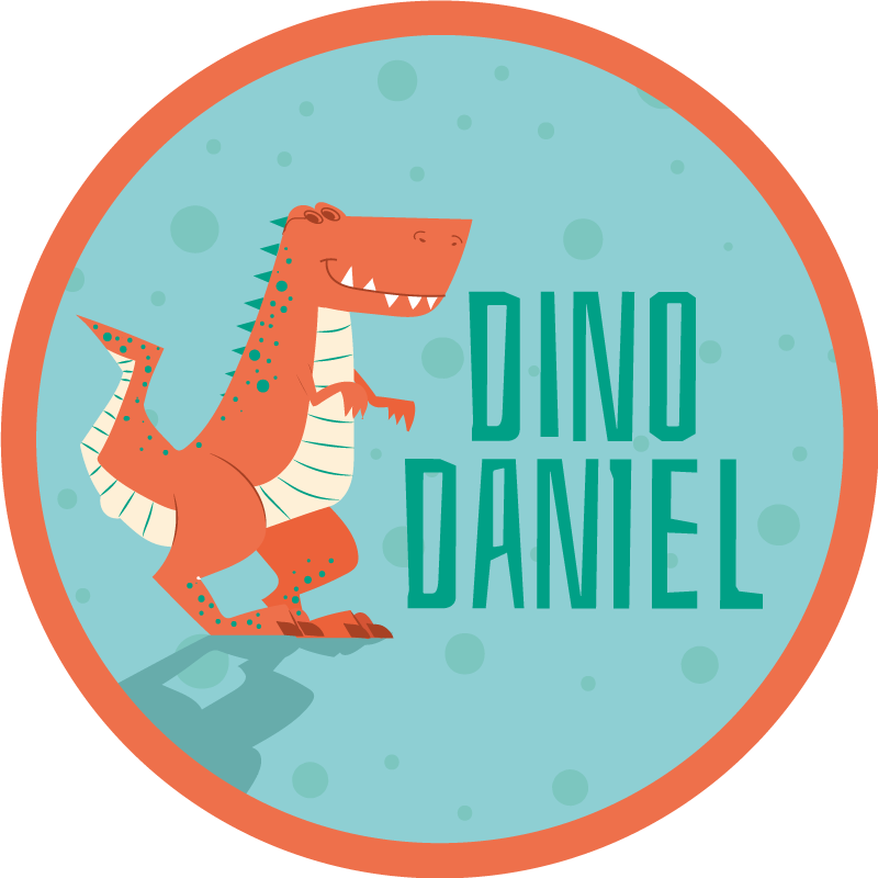 Dinozor özelleştirilebilir daire pvc halı - TenStickers