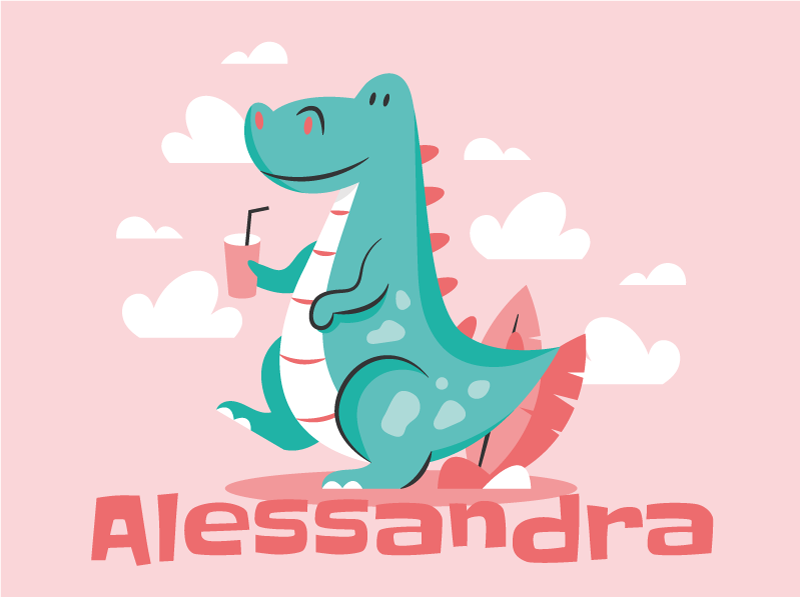 Kişiselleştirilmiş ejderha isimlerle pvc halı - TenStickers