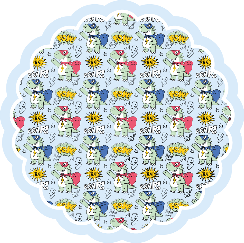Süper kahraman dinos çocukta pvc halı - TenStickers