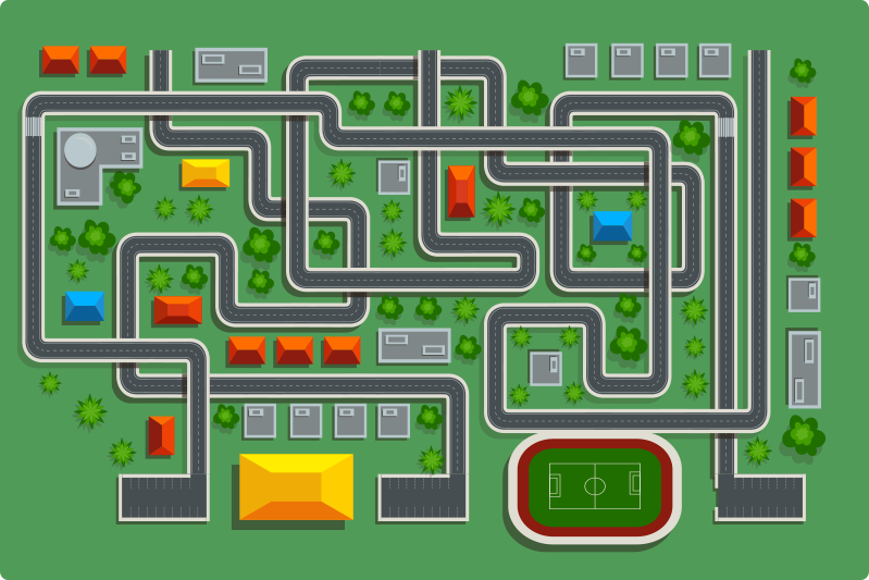 şehir içi yol tasarımı yollar pvc halı - TenStickers