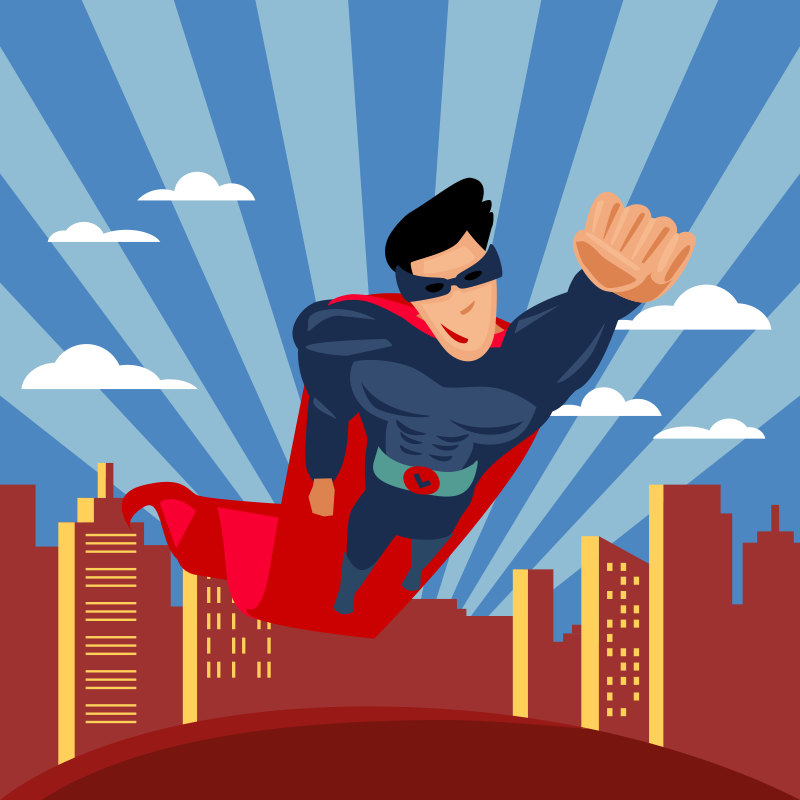 Süper kahraman uçan çocuklar vinil halı - TenStickers