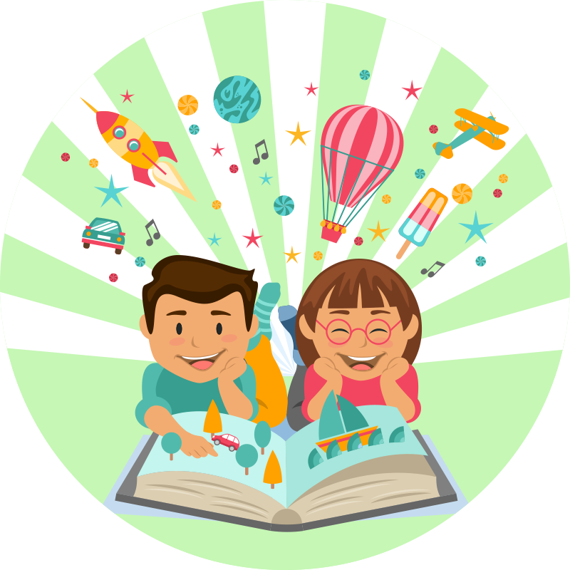 Yaratıcı okuma çocukta pvc halı - TenStickers
