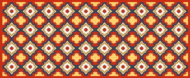 Parlak kırmızı karo vinil halı - TenStickers