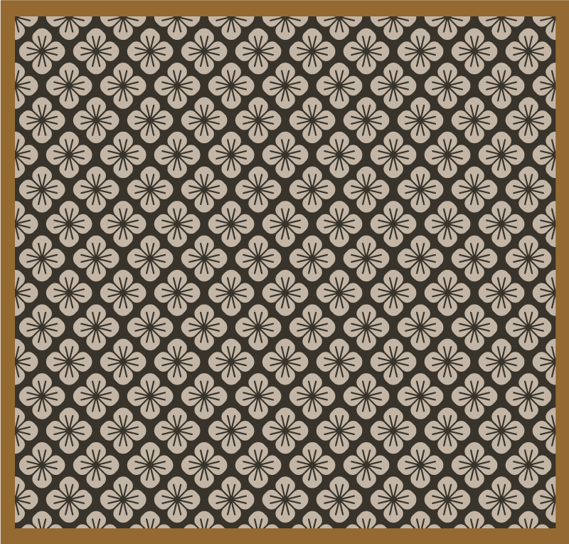 Zemin tasarımı siyah çiçek halı - TenStickers