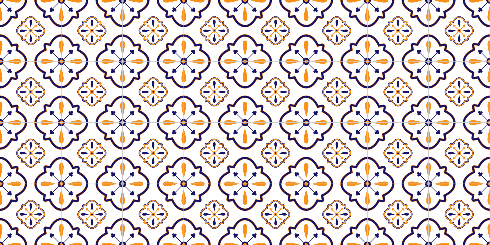 çiçekli çini replikası mutfak pvc halı - TenStickers