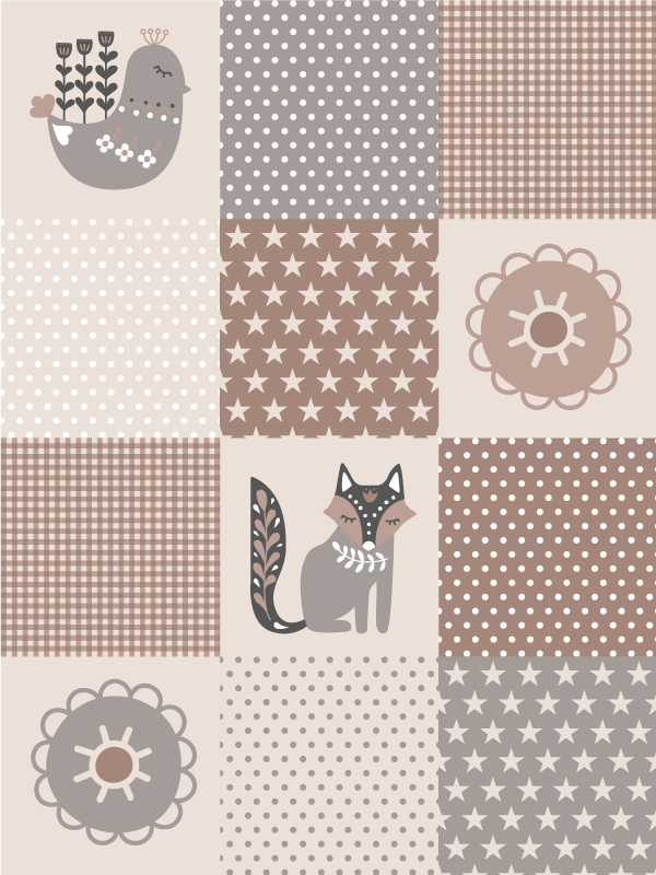 Yama işi oyun zamanı pvc halı - TenStickers